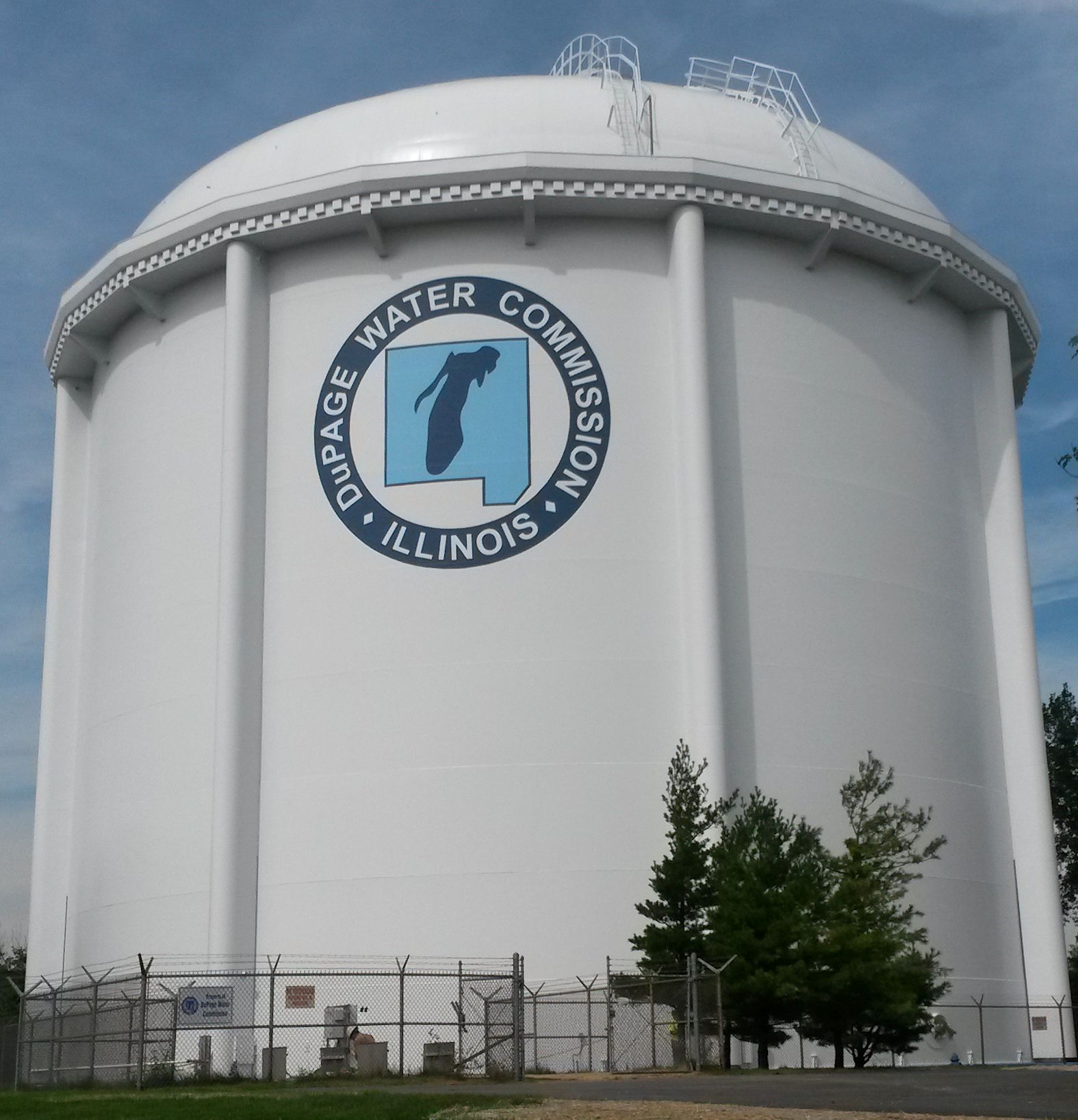 large white standpipe with DWC logo